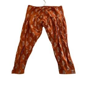 Orange Paisley Women's Straight Leg Pants